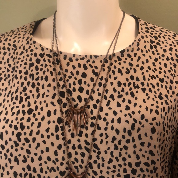 Eomenie Chiffon Blouse Loose Swiss Dot Ruffle Hem Flowy Tops Peplum Crew Neck - Picture 4 of 6